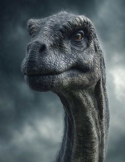 Brachiosaurus — Realistic Art, Amber Tones Digital Wall Art, 3 Sizes Included, Living Room Decor