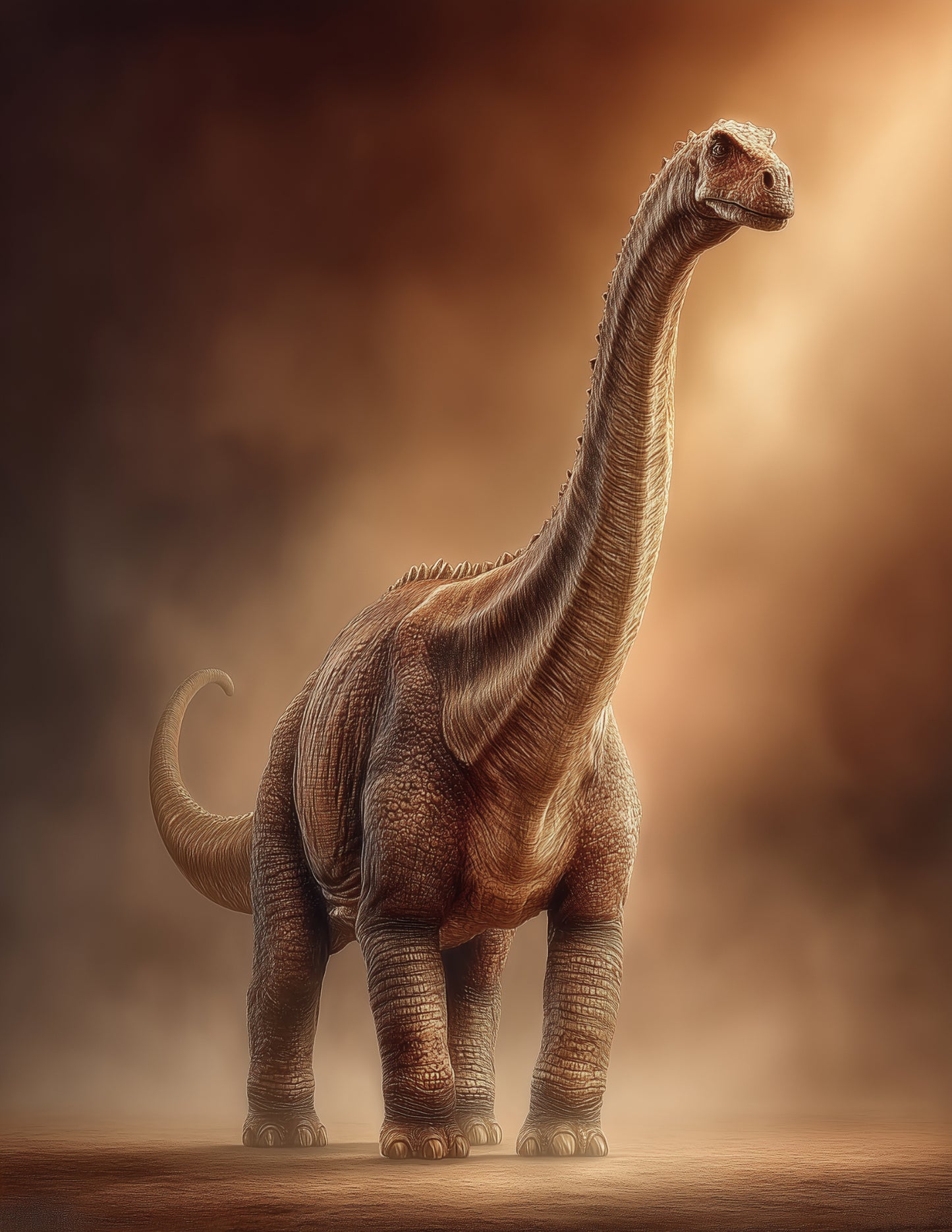 Brachiosaurus — Realistic Art, Forest Tones Digital Wall Art, 3 Sizes Included, Living Room Decor