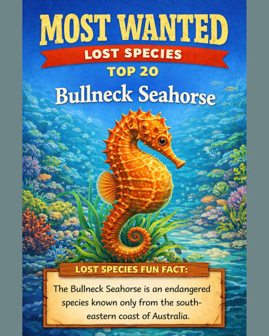 Bullneck Seahorse — Lost Species Art, Most Wanted Top 20, 3 Sizes Included, Living Room Decor