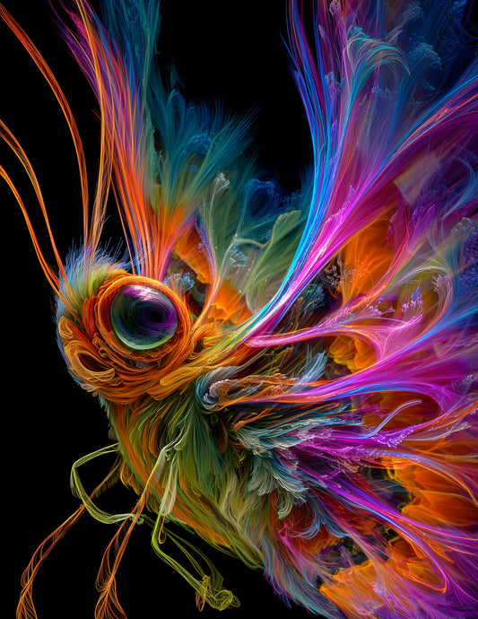 Butterfly — Chromatic Filament Art, Refined Detail Digital Wall Art, 3 Sizes Included, Living Room Decor