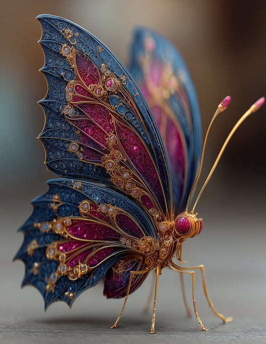 Butterfly — Fractal Filigree Art, Sunset Calm Digital Wall Art, 3 Sizes Included, Living Room Decor