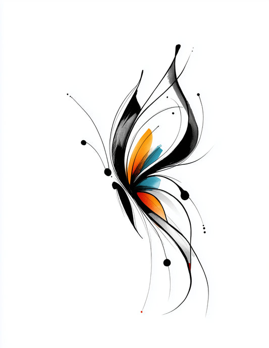 Butterfly — Inkflow Art, Bold Contrast Digital Wall Art, 3 Sizes Included, Living Room Decor