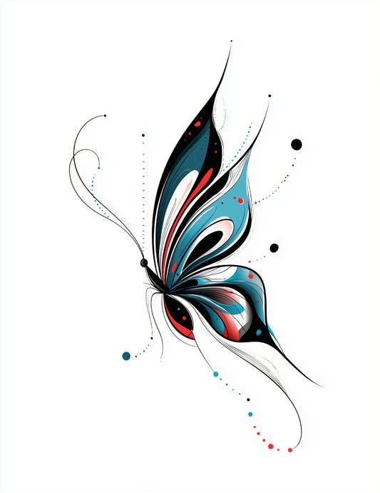 Butterfly — Inkflow Art, Dramatic Contrast Digital Wall Art, 3 Sizes Included, Living Room Decor