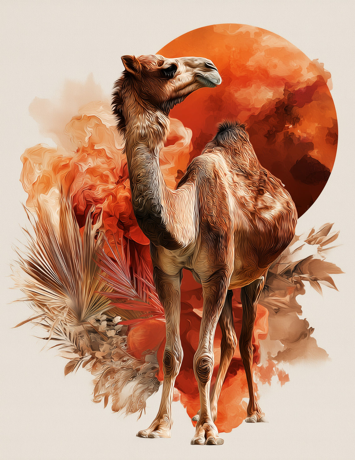 Camel — Boho Art, Amber Texture Digital Wall Art, 3 Sizes Included, Living Room Decor