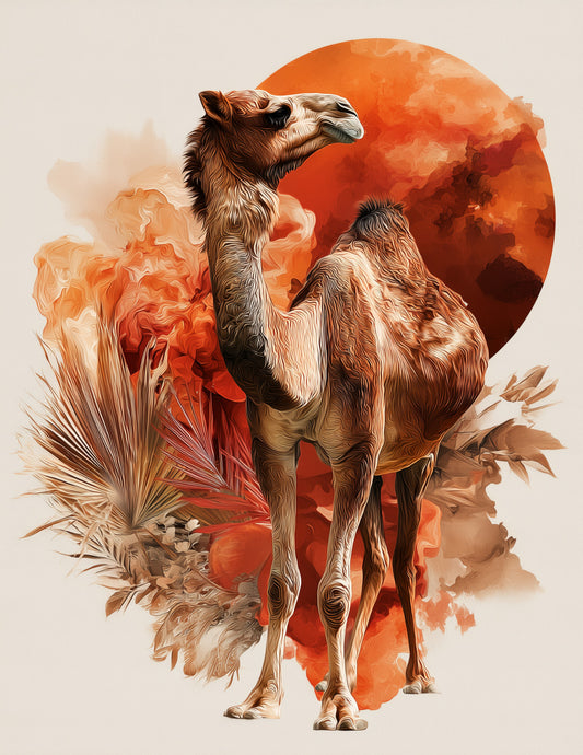 Camel — Boho Art, Amber Texture Digital Wall Art, 3 Sizes Included, Living Room Decor
