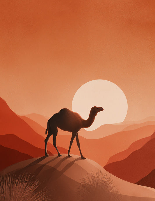 Camel — Boho Art, Warm Tones Digital Wall Art, 3 Sizes Included, Living Room Decor