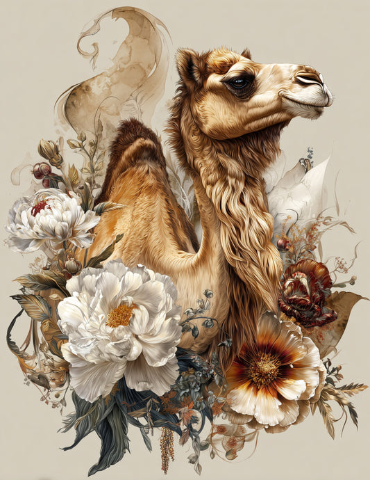 Camel — Naturalist Art, Elegant Detail Digital Wall Art, 3 Sizes Included, Living Room Decor