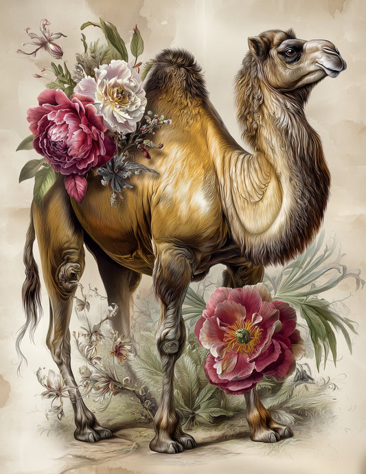 Camel — Naturalist Art, Warm Texture Digital Wall Art, 3 Sizes Included, Living Room Decor