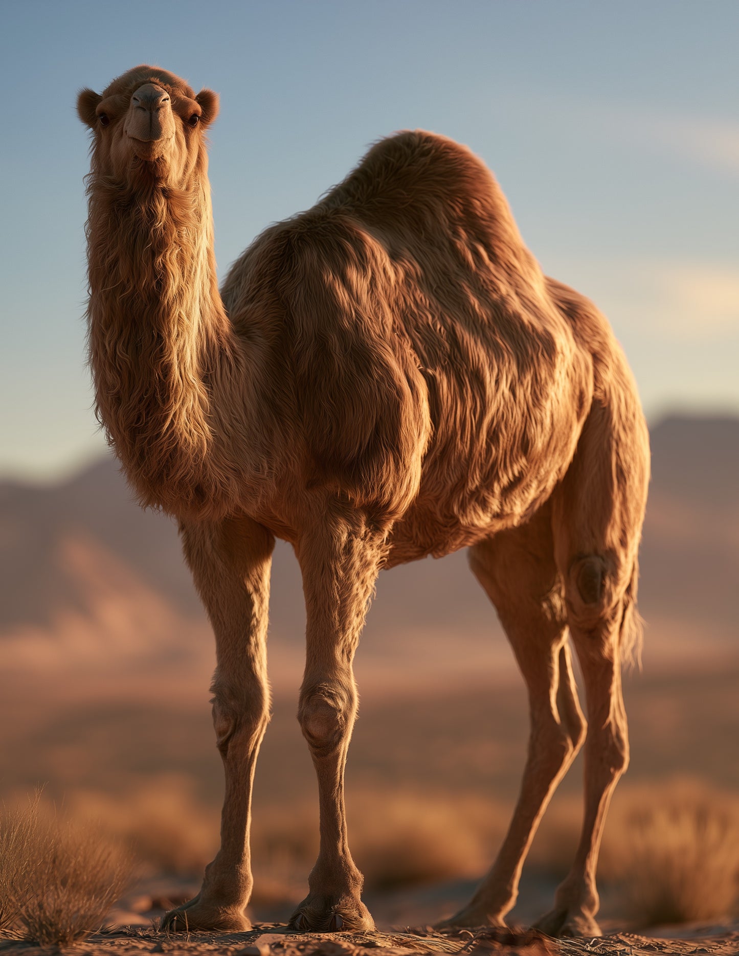 Camel — Realistic Art, Amber Tones Digital Wall Art, 3 Sizes Included, Living Room Decor