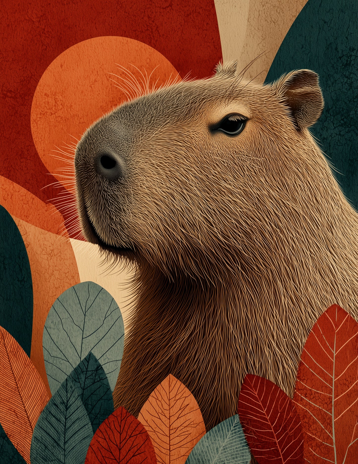 Capybara — Boho Art, Sapphire Mist Digital Wall Art, 3 Sizes Included, Living Room Decor