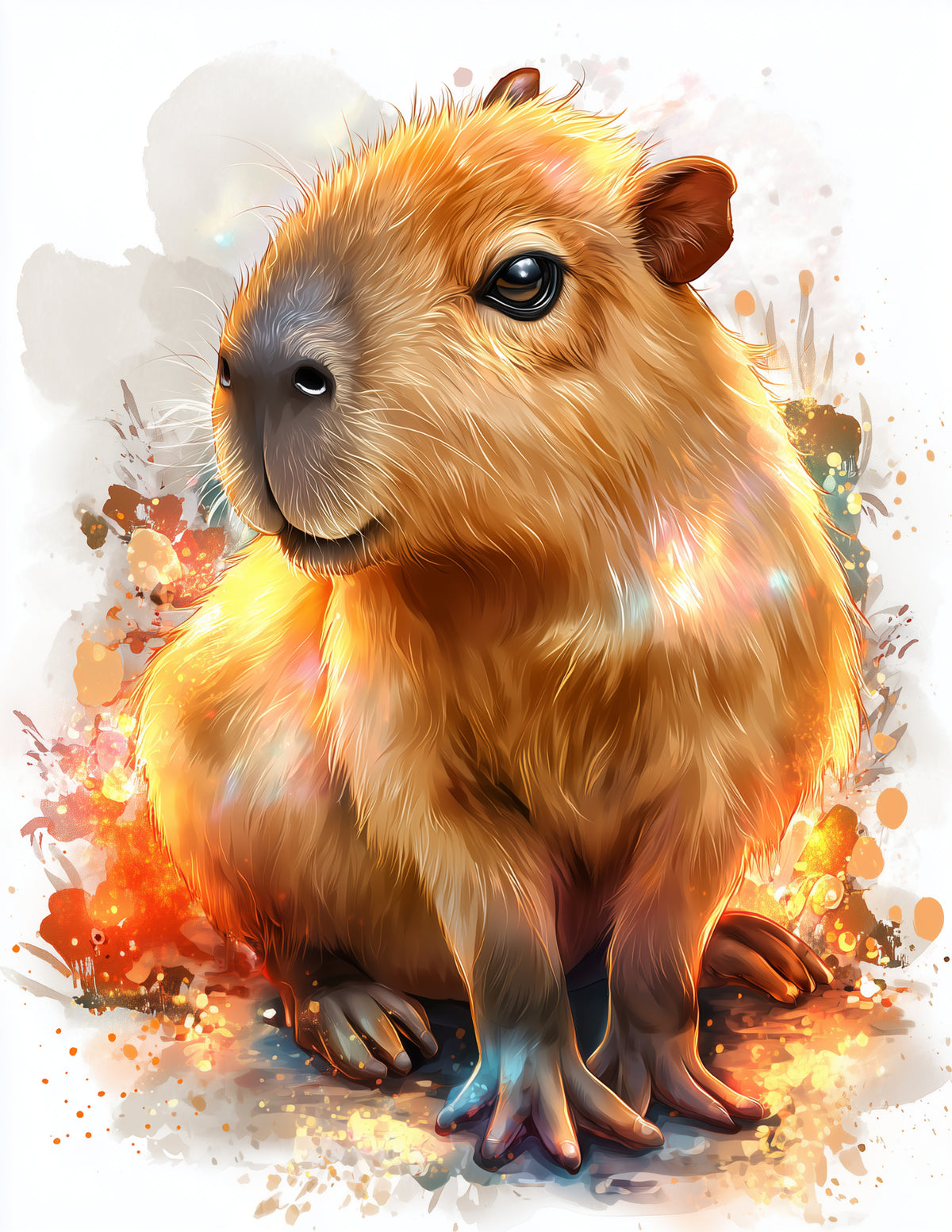 Capybara — Nursery Art, Calm Pastels Digital Wall Art, 3 Sizes Included, Nursery Decor