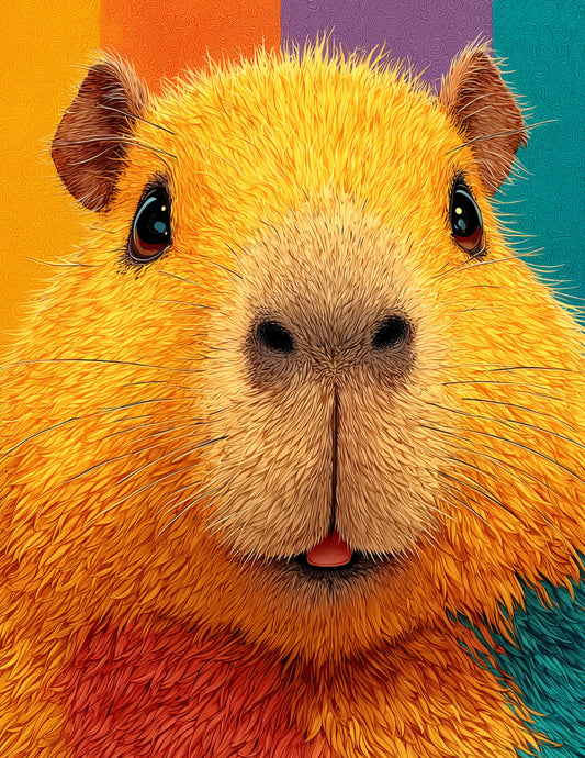 Capybara — Nursery Art, Violet Pastels Digital Wall Art, 3 Sizes Included, Nursery Decor