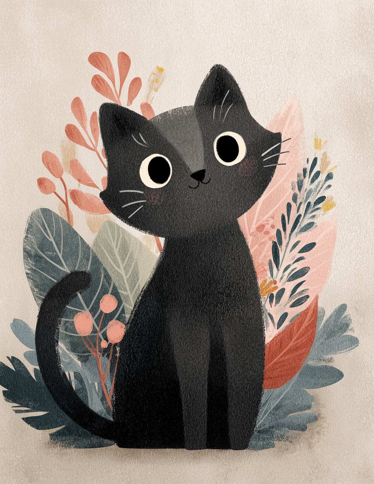 Cat — Nursery Art, Calm Tones Digital Wall Art, 3 Sizes Included, Nursery Decor