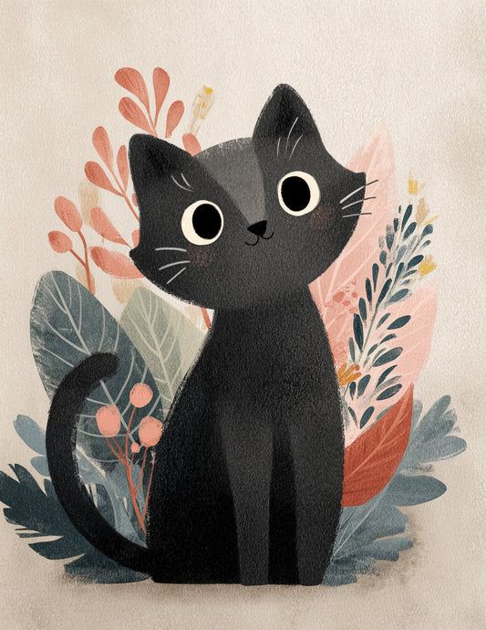 Cat — Nursery Art, Calm Tones Digital Wall Art, 3 Sizes Included, Nursery Decor