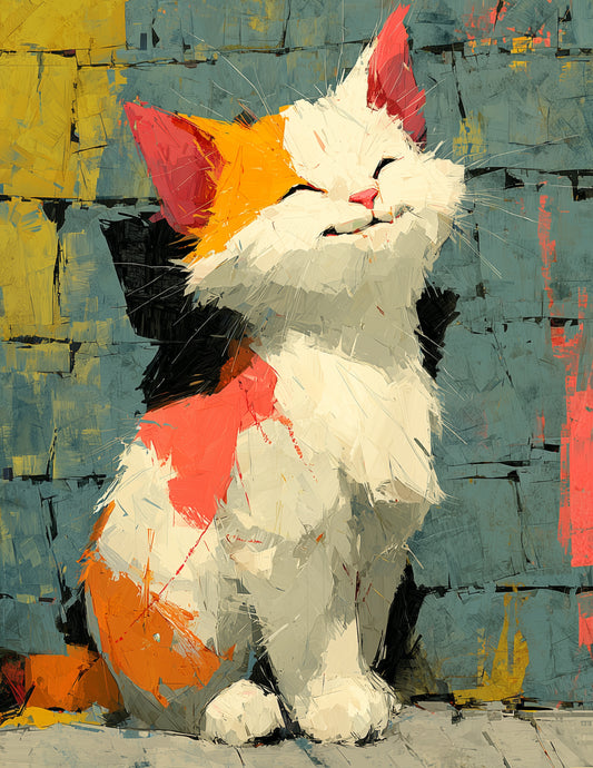 Cat — Nursery Art, Dreamy Pastels Digital Wall Art, 3 Sizes Included, Nursery Decor