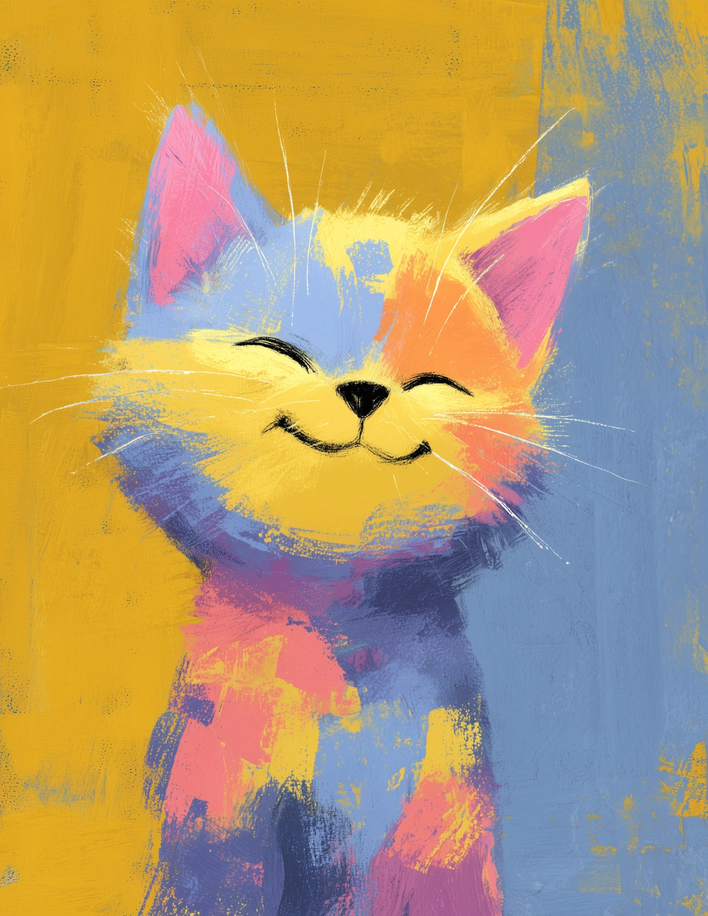 Cat — Nursery Art, Serene Palette Digital Wall Art, 3 Sizes Included, Nursery Decor