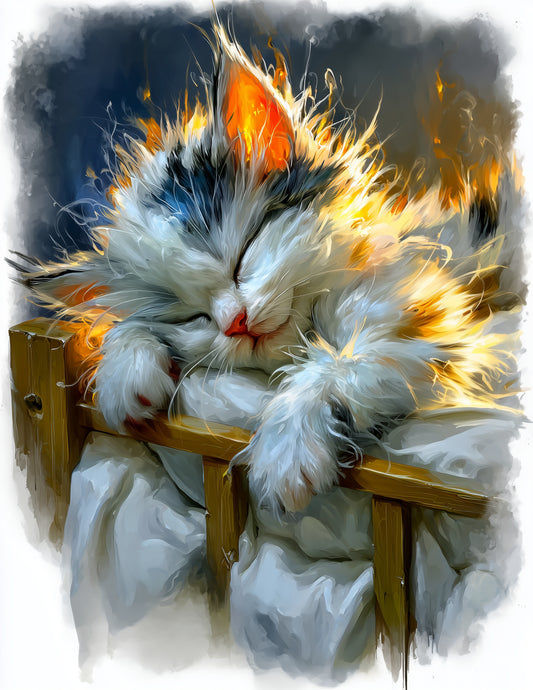 Cat — Nursery Art, Soft Hues Digital Wall Art, 3 Sizes Included, Nursery Decor