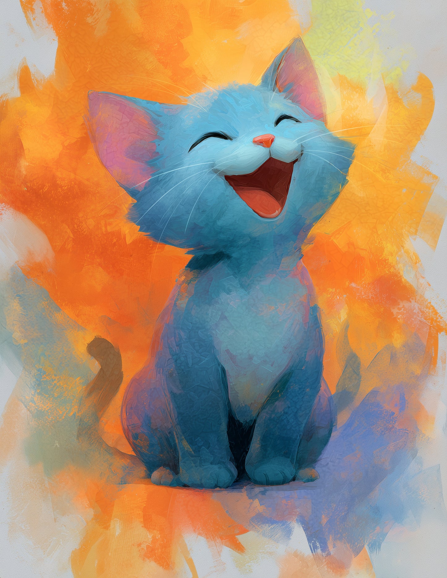 Cat — Nursery Art, Subtle Transitions Digital Wall Art, 3 Sizes Included, Nursery Decor