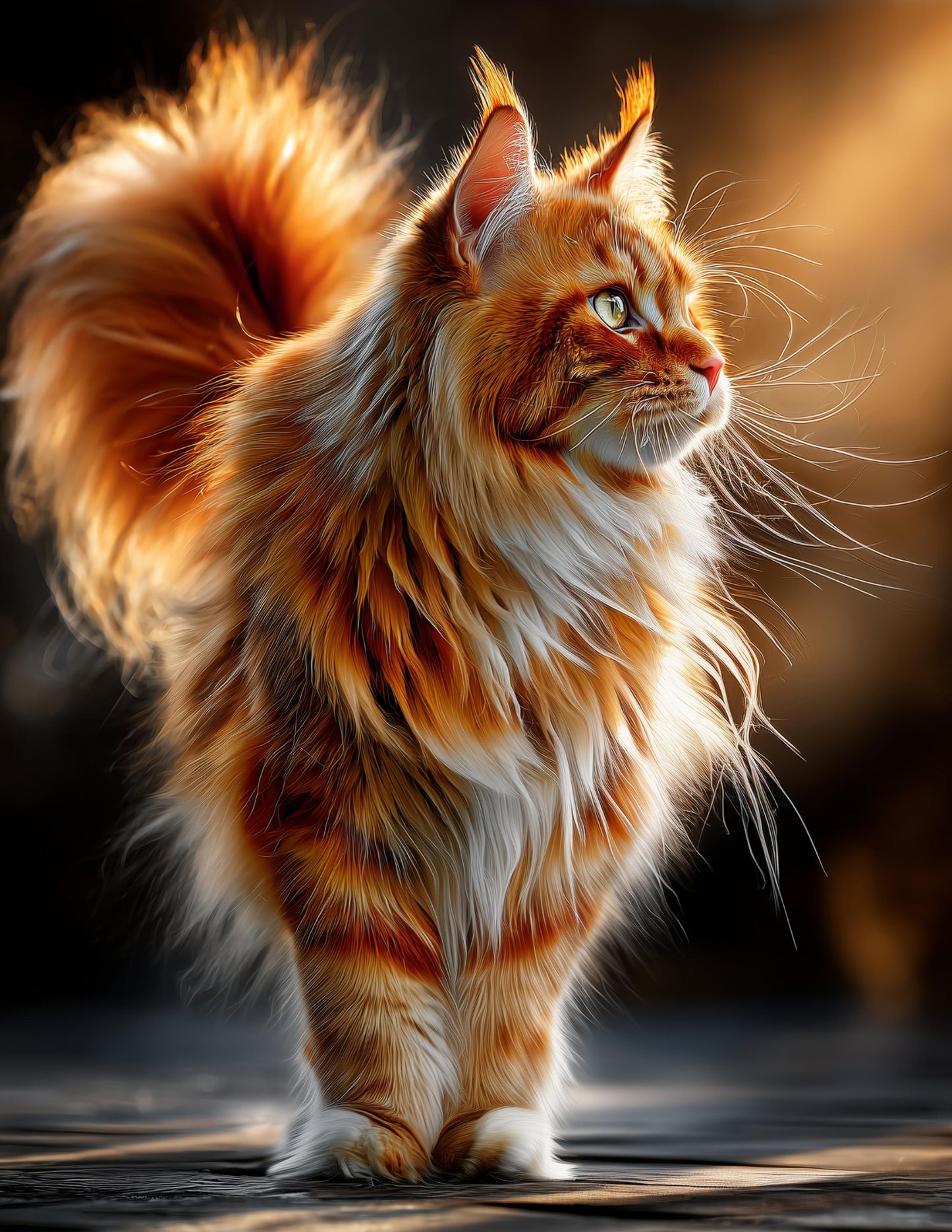 Cat — Realistic Art, Meadow Light Digital Wall Art, 3 Sizes Included, Living Room Decor