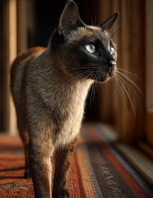 Cat — Realistic Art, Soft Amber Digital Wall Art, 3 Sizes Included, Living Room Decor