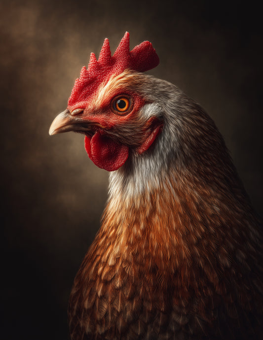 Chicken — Realistic Art, Soft Contrast Digital Wall Art, 3 Sizes Included, Living Room Decor