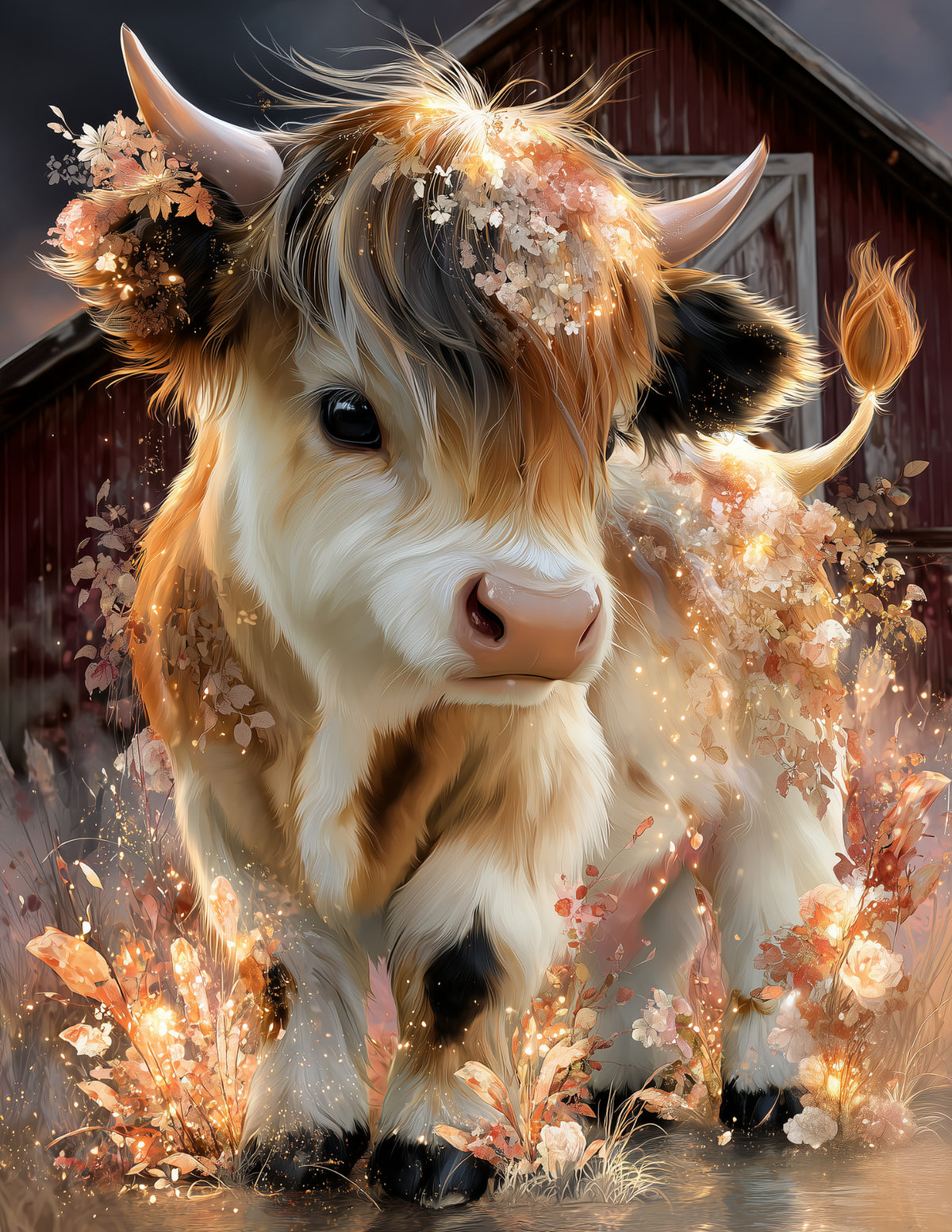 Cow —Nursery Art, Gentle Texture Digital Wall Art, 3 Sizes Included, Nursery Decor