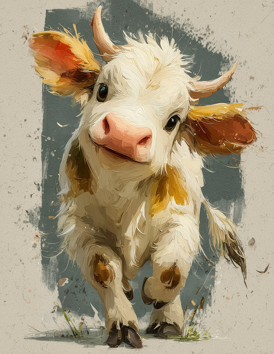 Cow —Nursery Art, Pastel Tones Digital Wall Art, 3 Sizes Included, Nursery Decor
