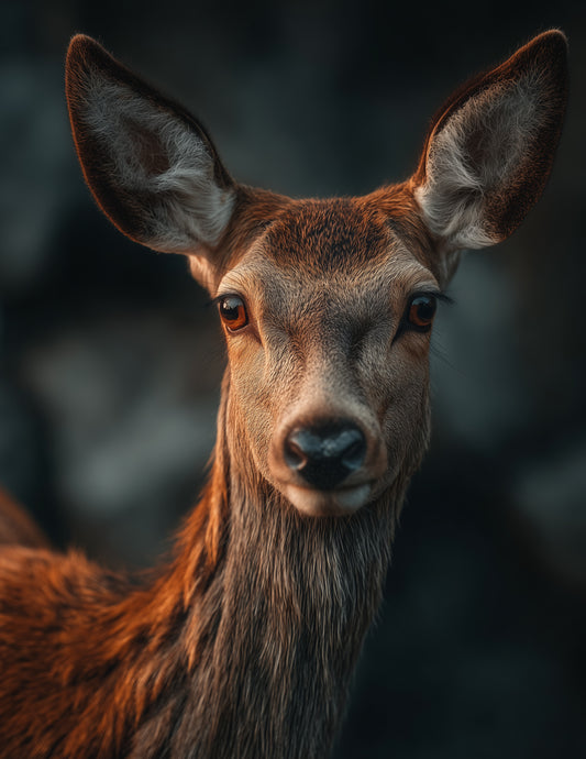 Deer — Realistic Art, Dramatic Lighting Digital Wall Art, 3 Sizes Included, Living Room Decor