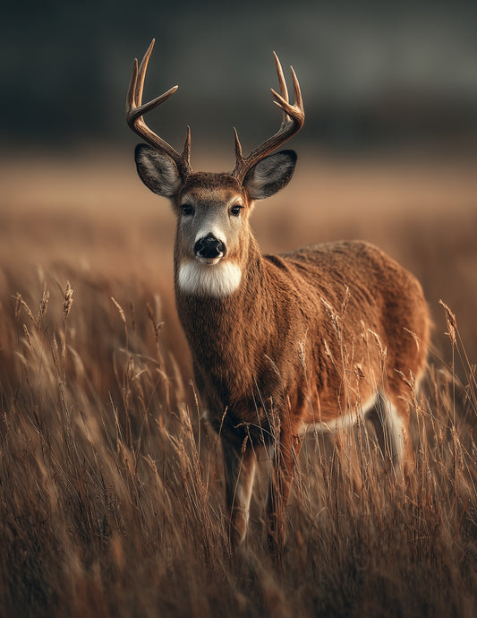 Deer — Realistic Art, Ochre Tones Digital Wall Art, 3 Sizes Included, Living Room Decor