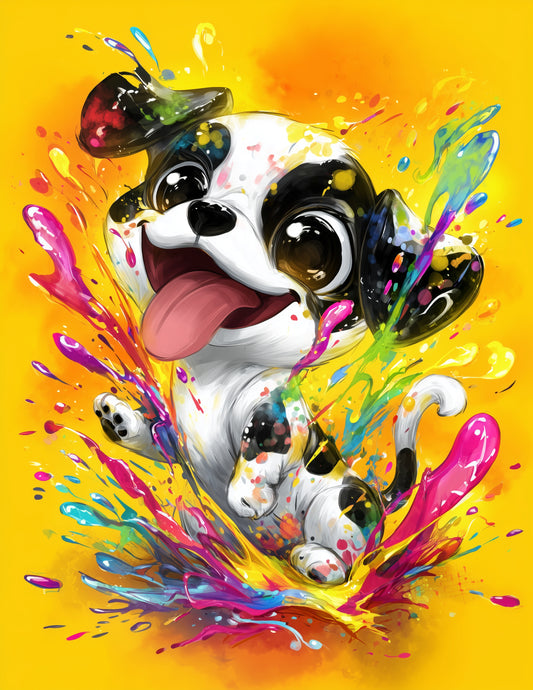 Dog — Cute Cartoon Art, Serene Palette Digital Wall Art, 3 Sizes Included, Nursery Decor