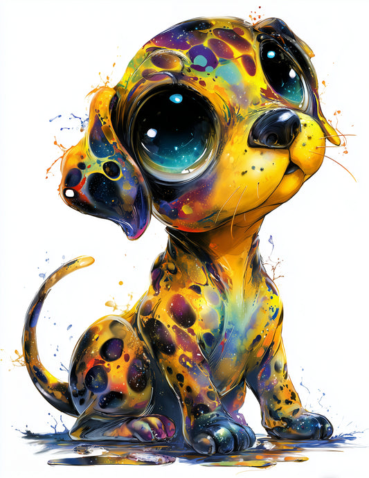 Dog — Cute Cartoon Art, Subtle Pastels Digital Wall Art, 3 Sizes Included, Nursery Decor