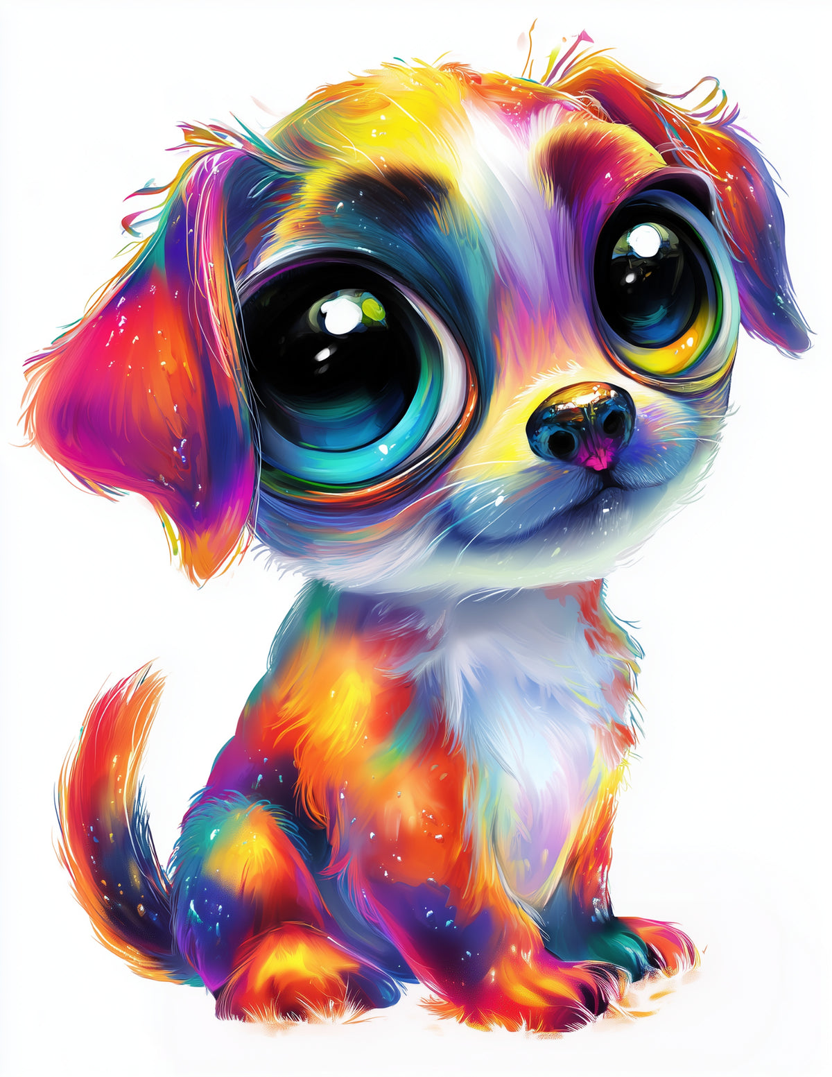 Dog — Cute Cartoon Art, Soft Pastels Digital Wall Art, 3 Sizes Included, Nursery Decor