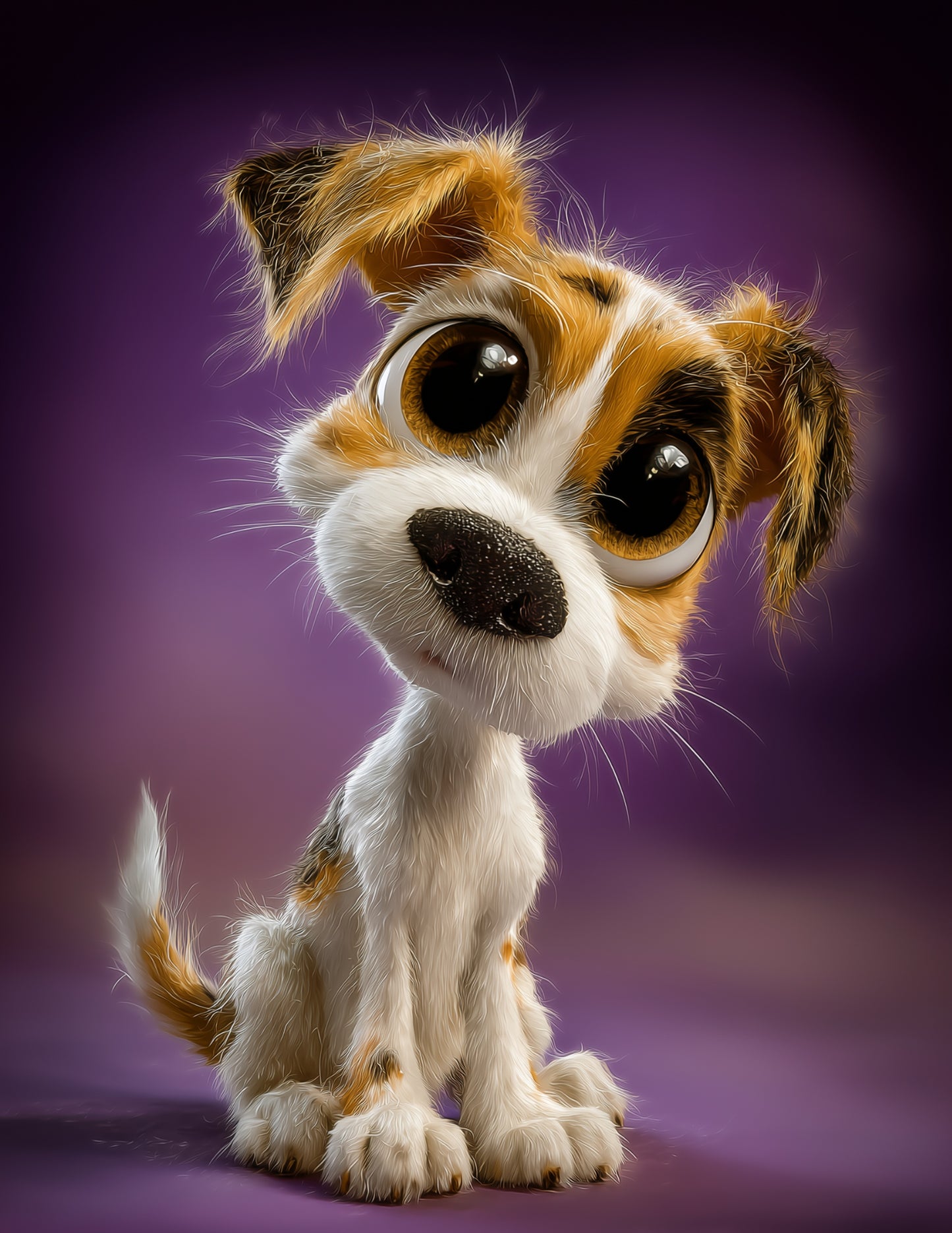 Dog — Cute Cartoon Art, Subtle Transitions Digital Wall Art, 3 Sizes Included, Nursery Decor