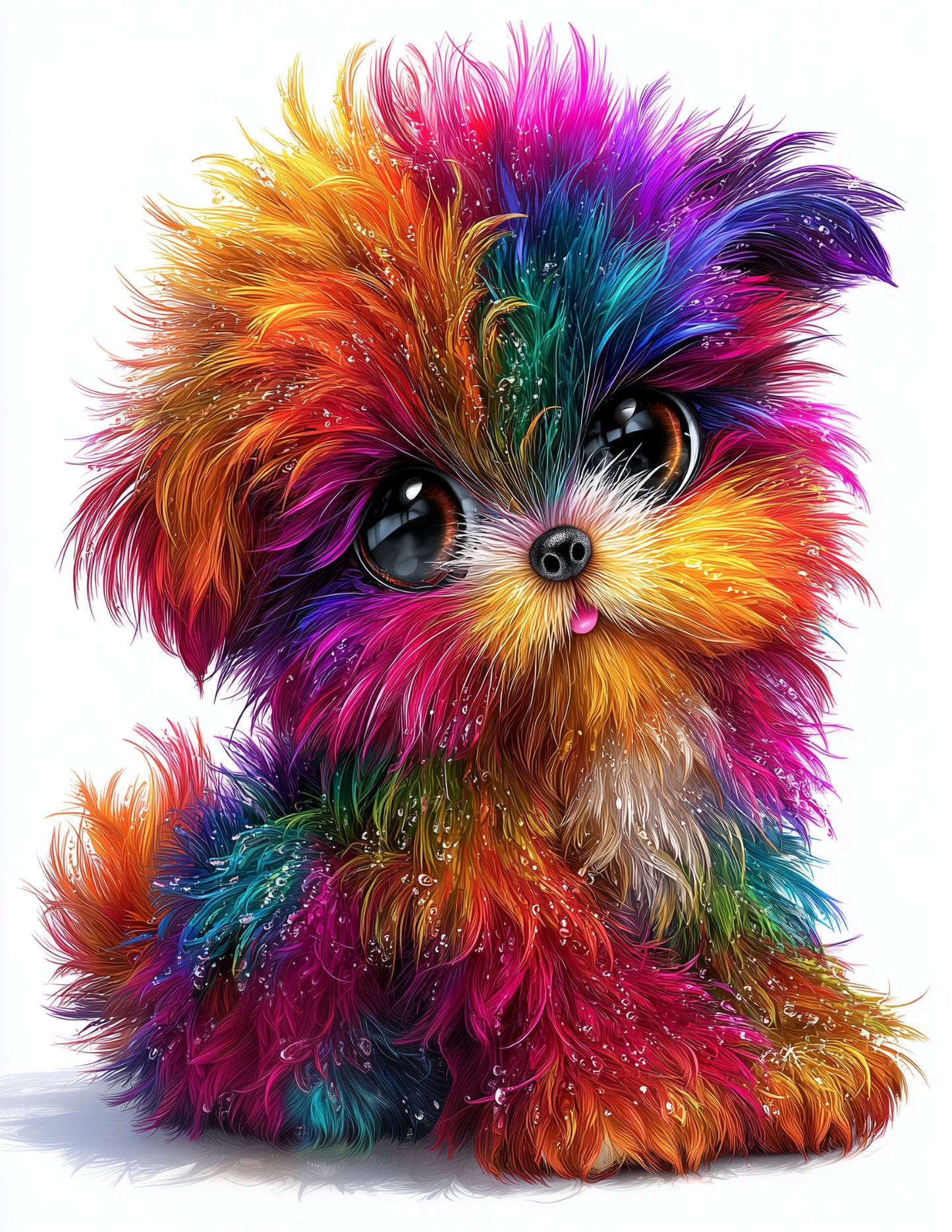 Dog — Cute Cartoon Art, Vibrant Palette Digital Wall Art, 3 Sizes Included, Nursery Decor