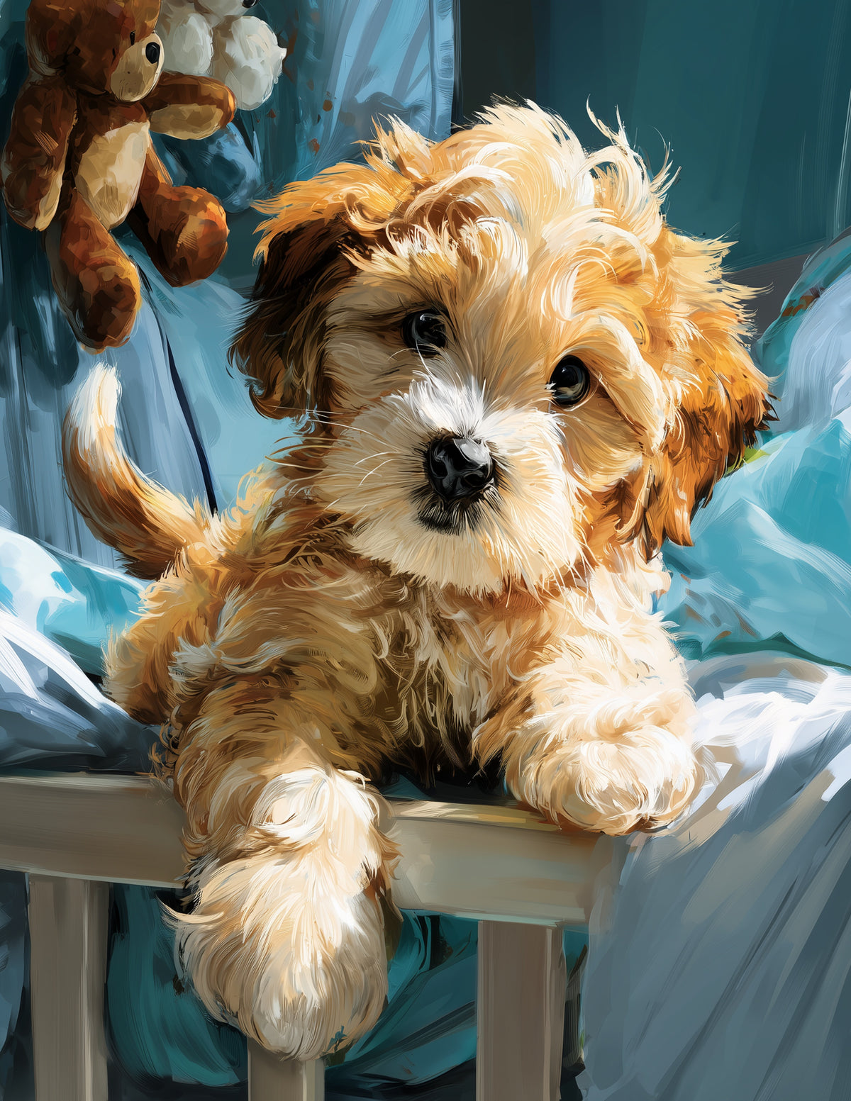 Dog — Nursery Art, Calm Hues Digital Wall Art, 3 Sizes Included, Nursery Decor