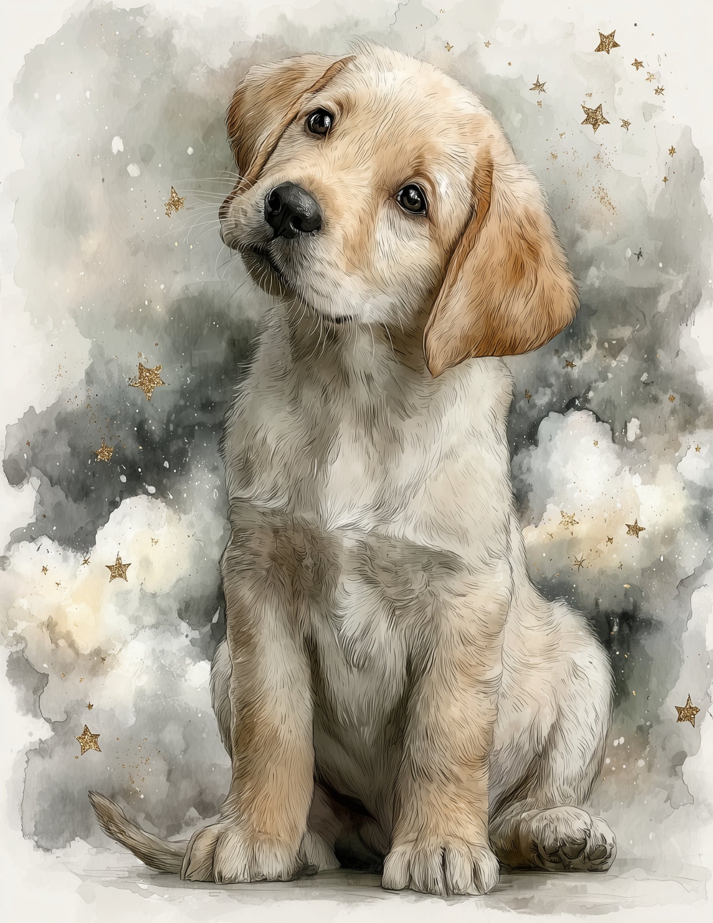Dog — Nursery Art, Gentle Contrast Digital Wall Art, 3 Sizes Included, Nursery Decor