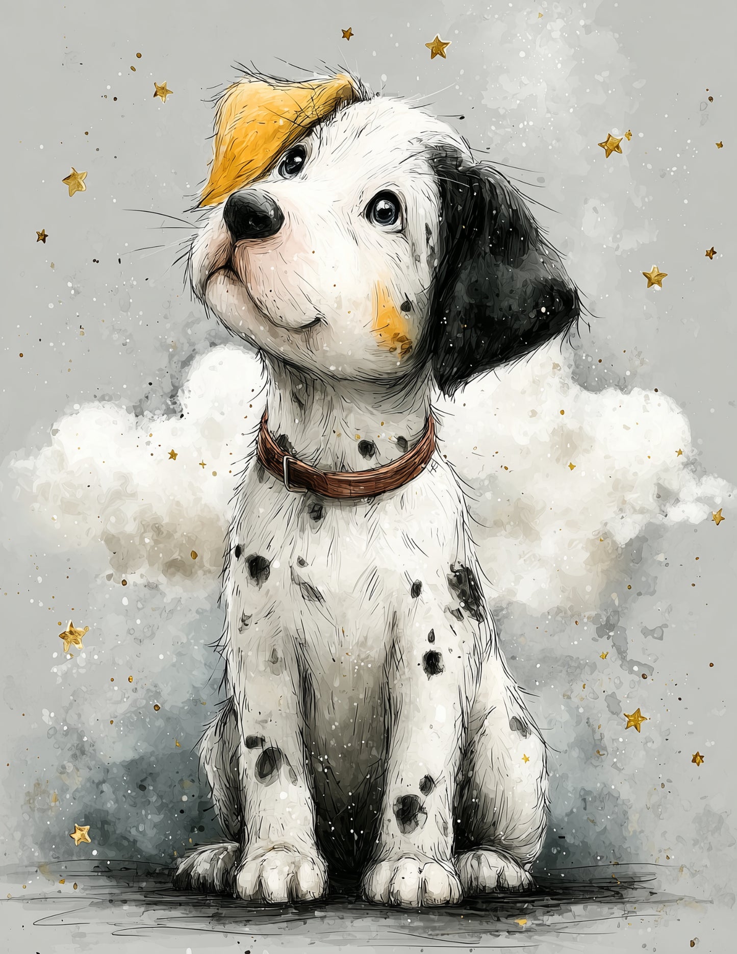 Dog — Nursery Art, Layered Hues Digital Wall Art, 3 Sizes Included, Nursery Decor