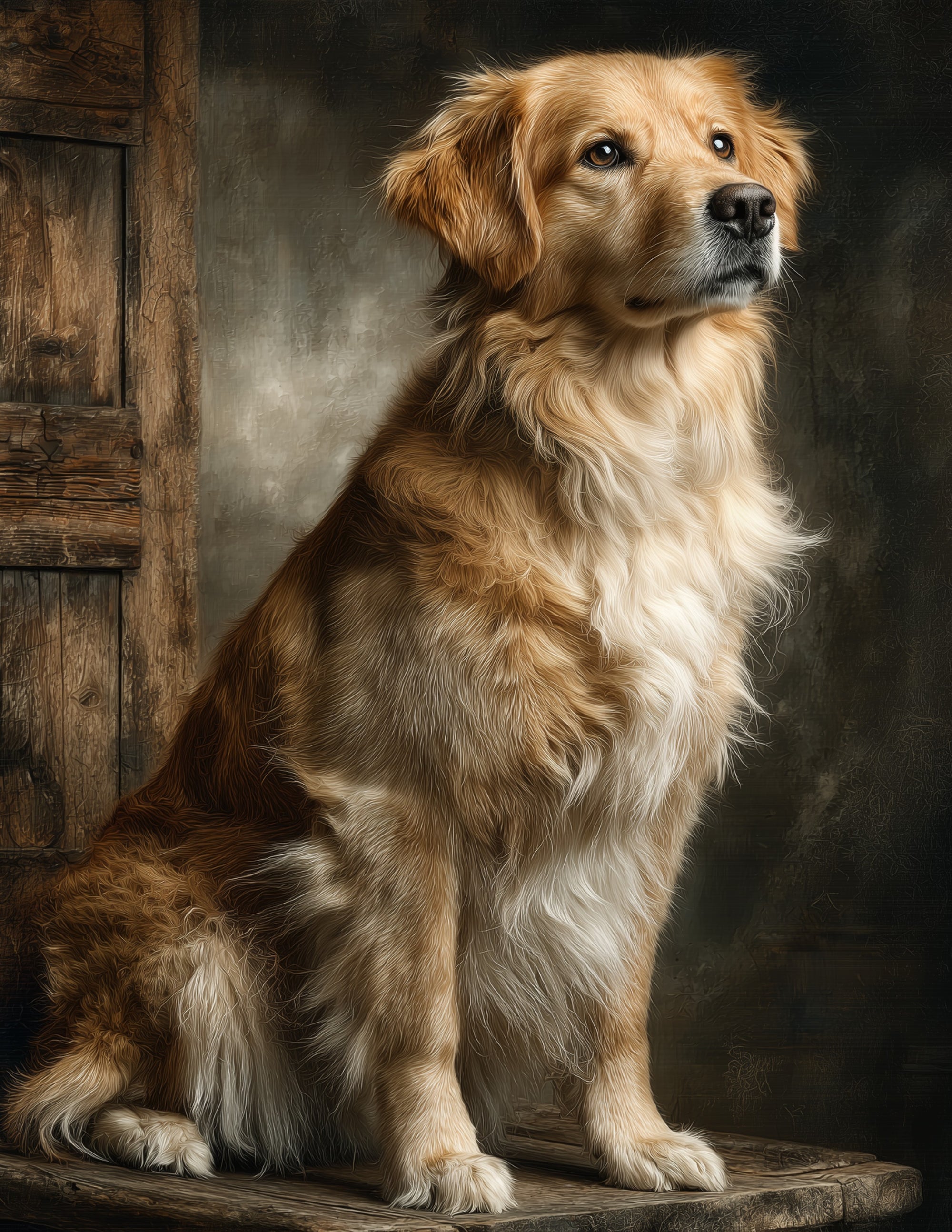 Dog — Realistic Art, Copper Bloom Digital Wall Art, 3 Sizes Included, Living Room Decor
