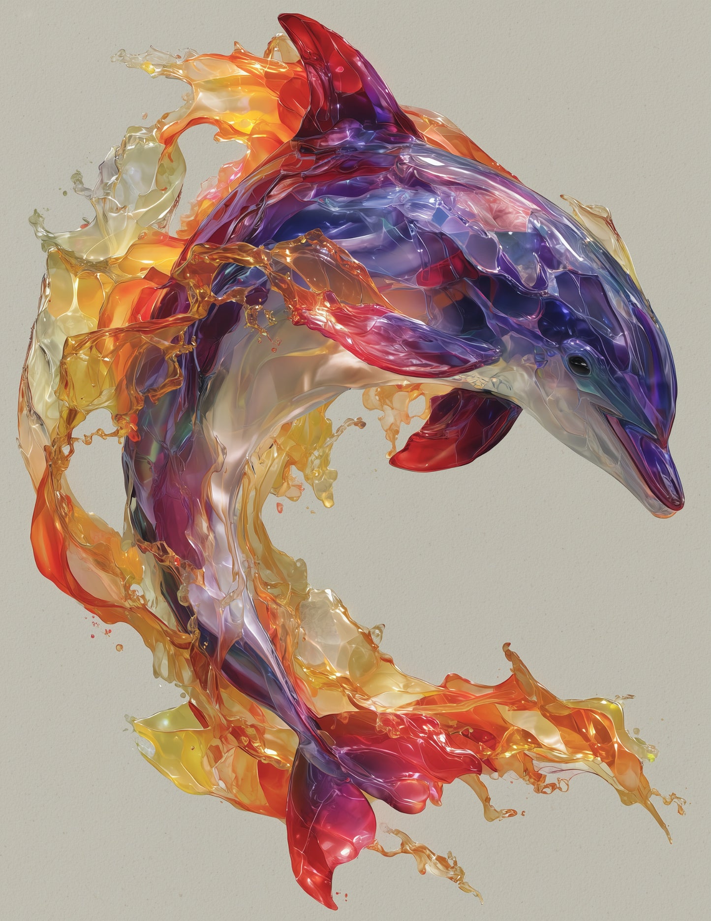 Dolphin Watercolor Art Ocean Pastels, Digital Wall Art, 3 Sizes Included, Living Room Decor