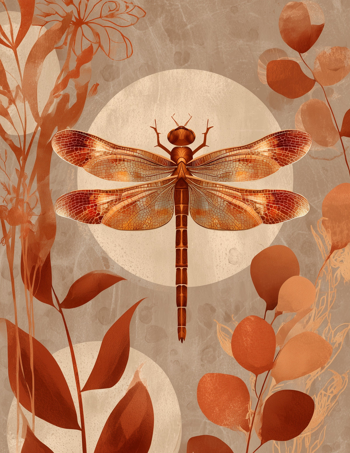 Dragonfly — Boho Art, Serene Palette Digital Wall Art, 3 Sizes Included, Living Room Decor