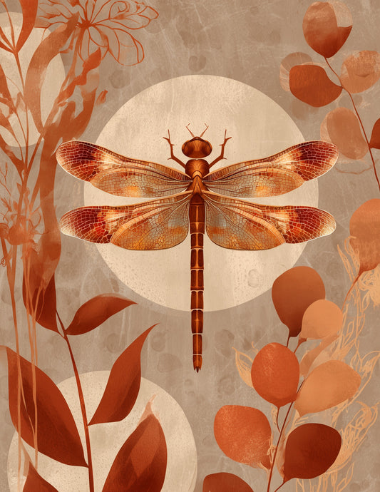 Dragonfly — Boho Art, Serene Palette Digital Wall Art, 3 Sizes Included, Living Room Decor
