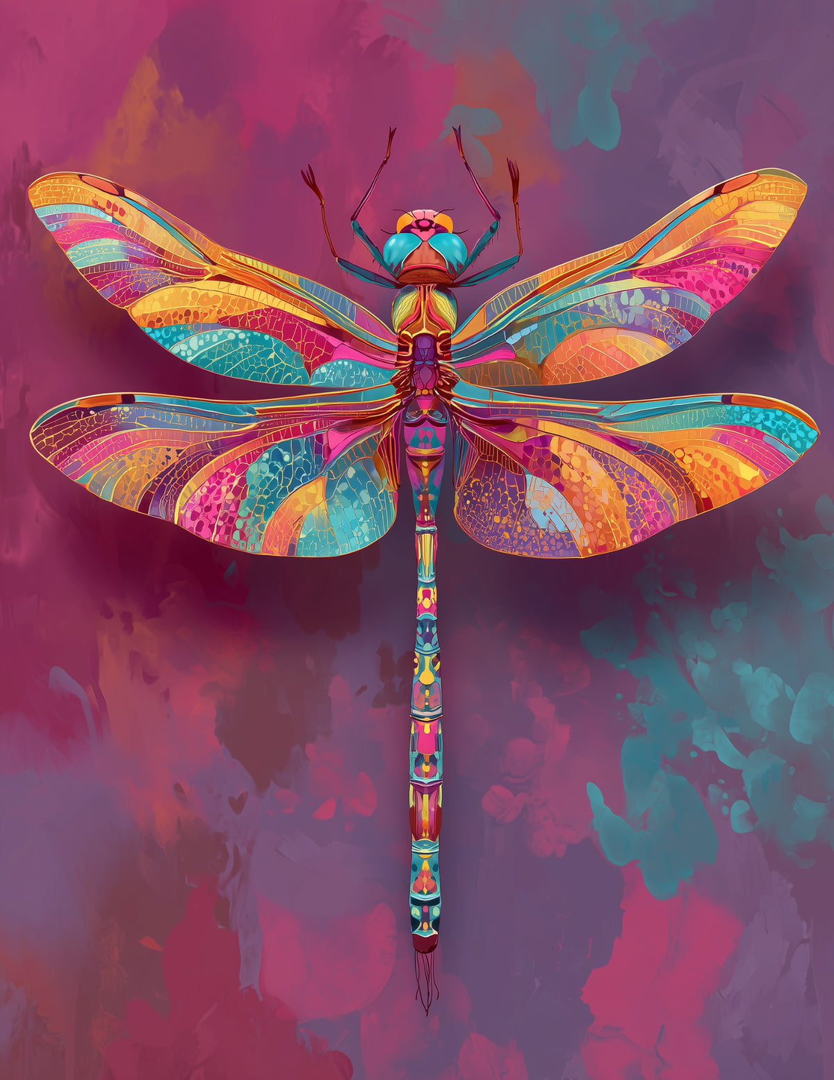 Dragonfly — Boho Art, Soft Pastels Digital Wall Art, 3 Sizes Included, Living Room Decor