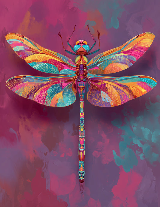 Dragonfly — Boho Art, Soft Pastels Digital Wall Art, 3 Sizes Included, Living Room Decor