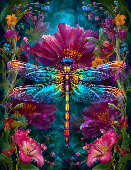 Dragonfly — Fantasy Art, Calm Palette Digital Wall Art, 3 Sizes Included, Living Room Decor
