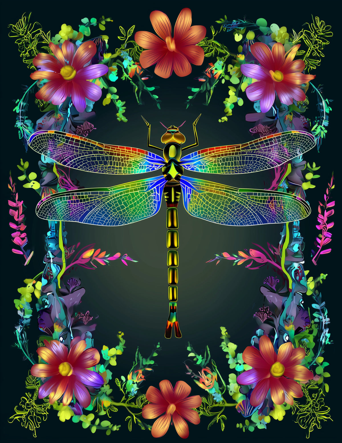 Dragonfly — Fantasy Art, Serene Tones Digital Wall Art, 3 Sizes Included, Living Room Decor