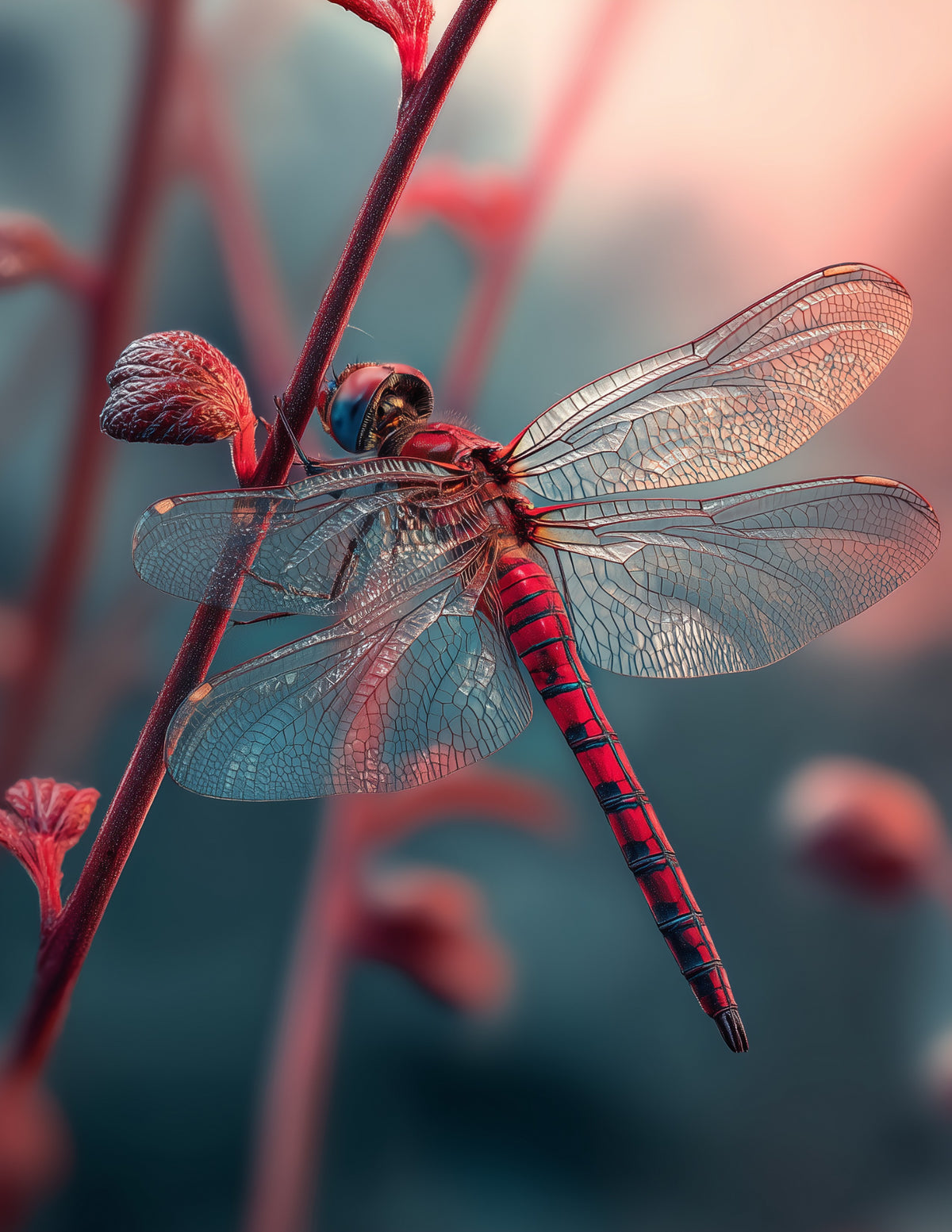 Dragonfly — Realistic Art, Soft Gradients Digital Wall Art, 3 Sizes Included, Living Room Decor