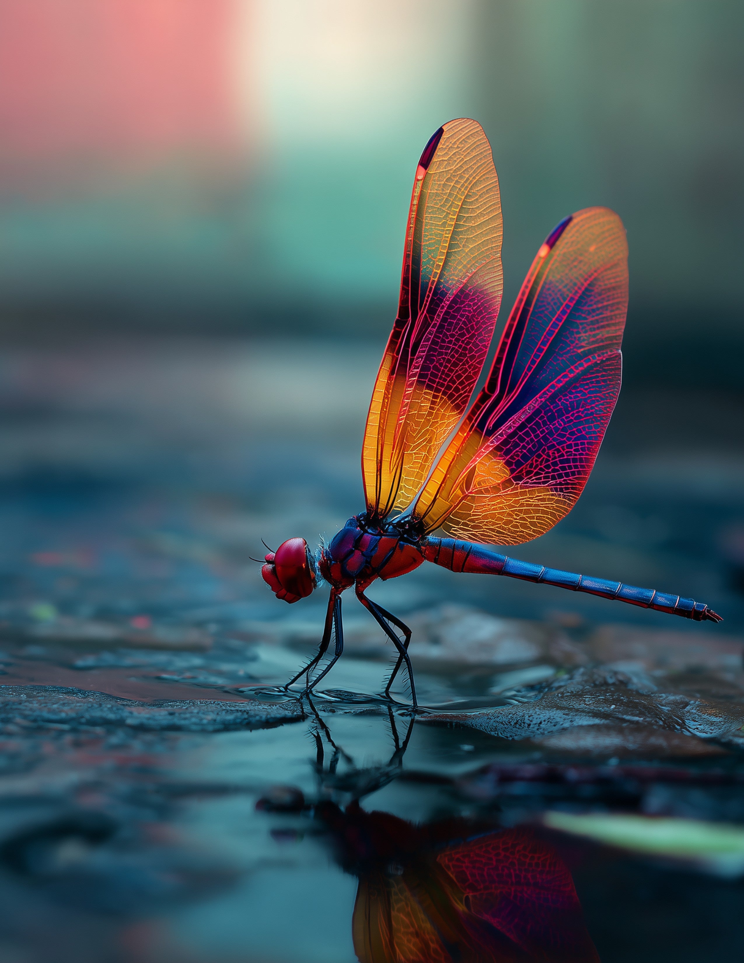 Dragonfly — Realistic Art, Vibrant Palette Digital Wall Art, 3 Sizes Included, Living Room Decor