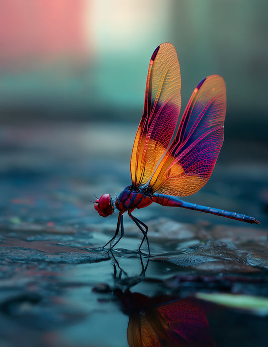 Dragonfly — Realistic Art, Vibrant Palette Digital Wall Art, 3 Sizes Included, Living Room Decor