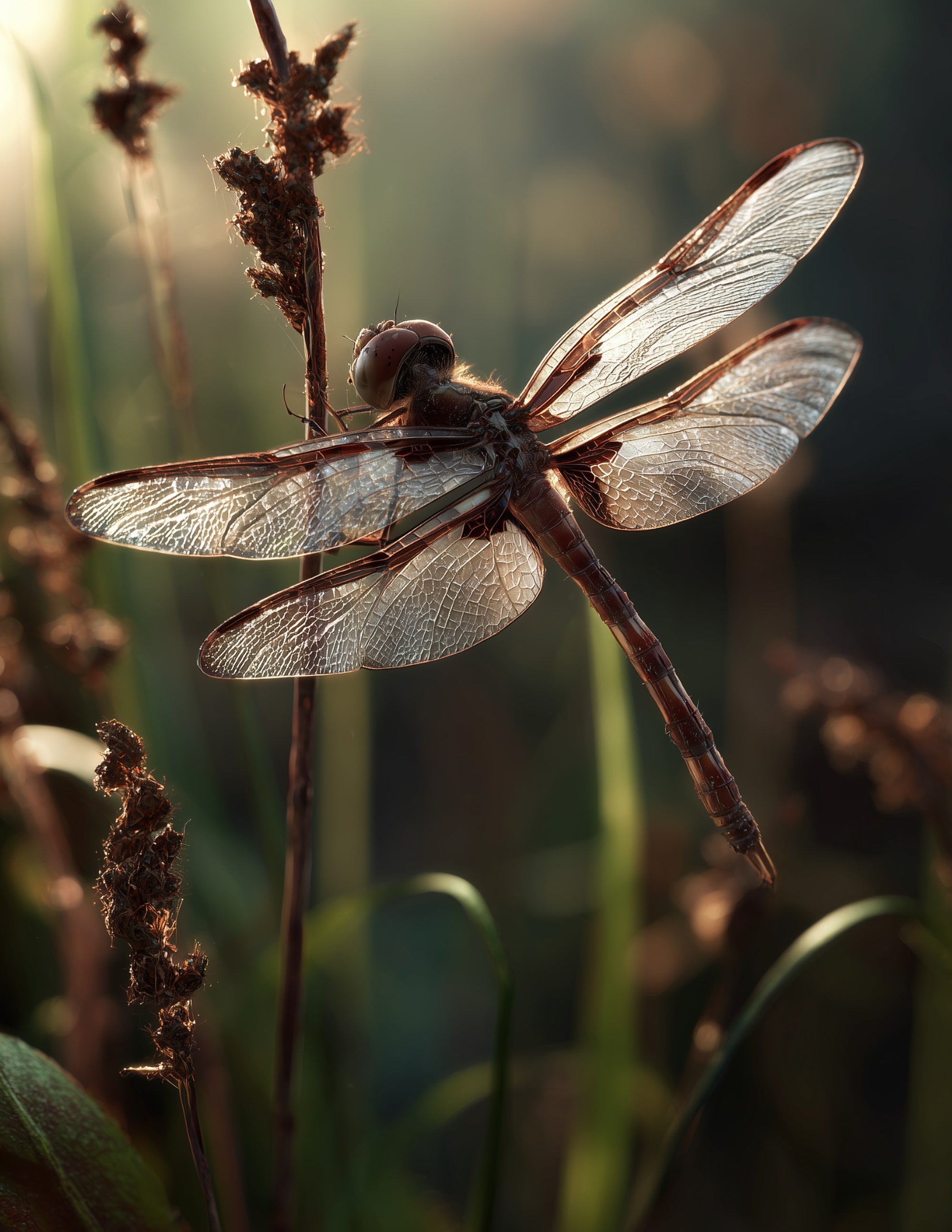 Dragonfly — Realistic Art, Warm Hues Digital Wall Art, 3 Sizes Included, Living Room Decor