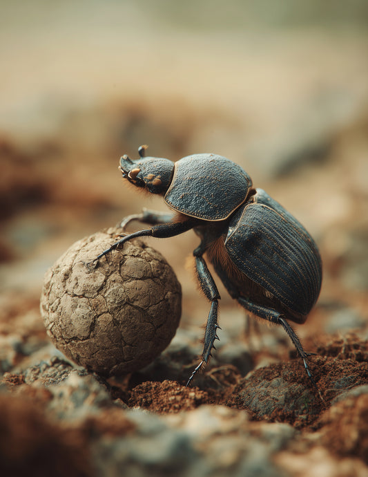 Dung Beetle — Realistic Art, Forest Tones Digital Wall Art, 3 Sizes Included, Living Room Decor